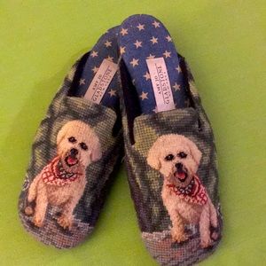 Amy Jo Gladstone Bison Needlepoint Slip ons XL